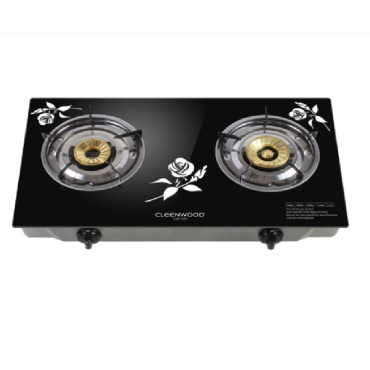 CLEENWOOD CW-261 2BURNER GAS STOVE WITH GLASS TOP