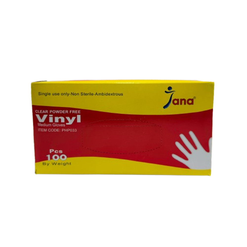 JANA MEDIUM VINYLE GLOVES POWDER FREE 100 S