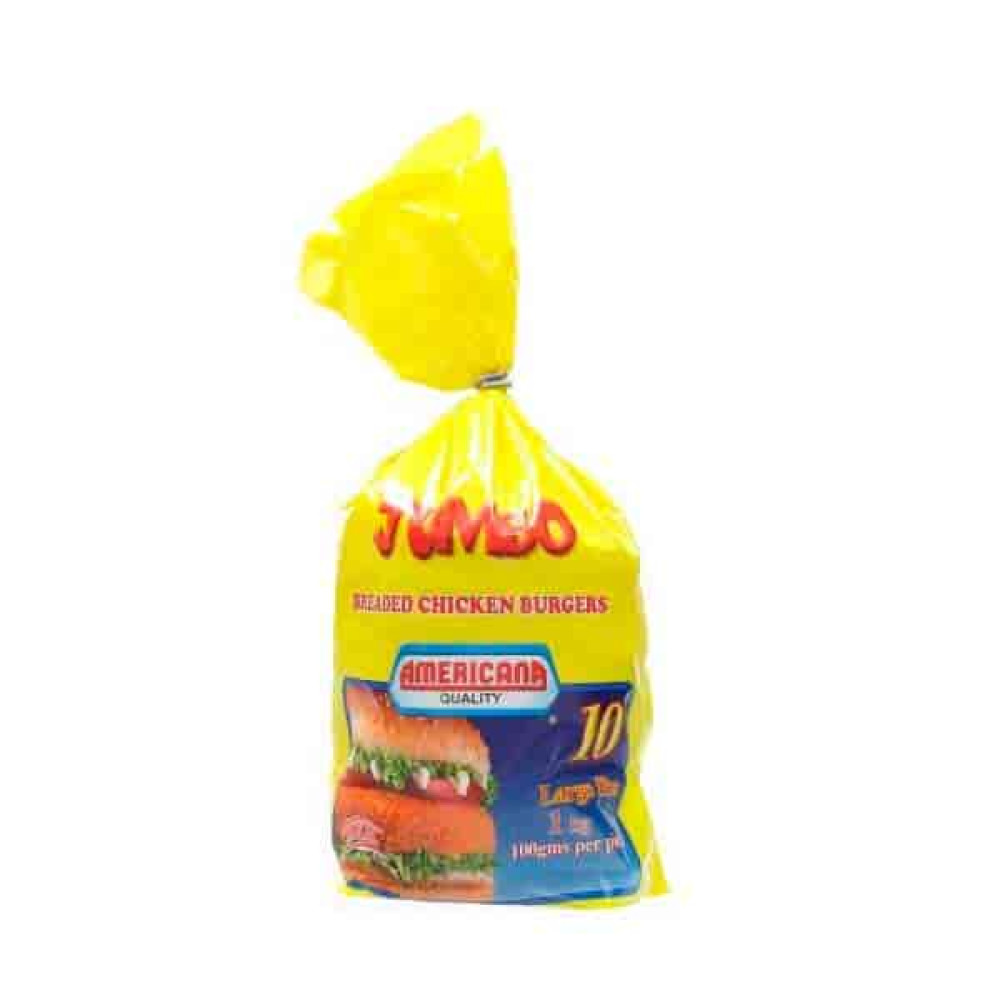 AMERICANA JUMBO BREADED BURGER 10S 