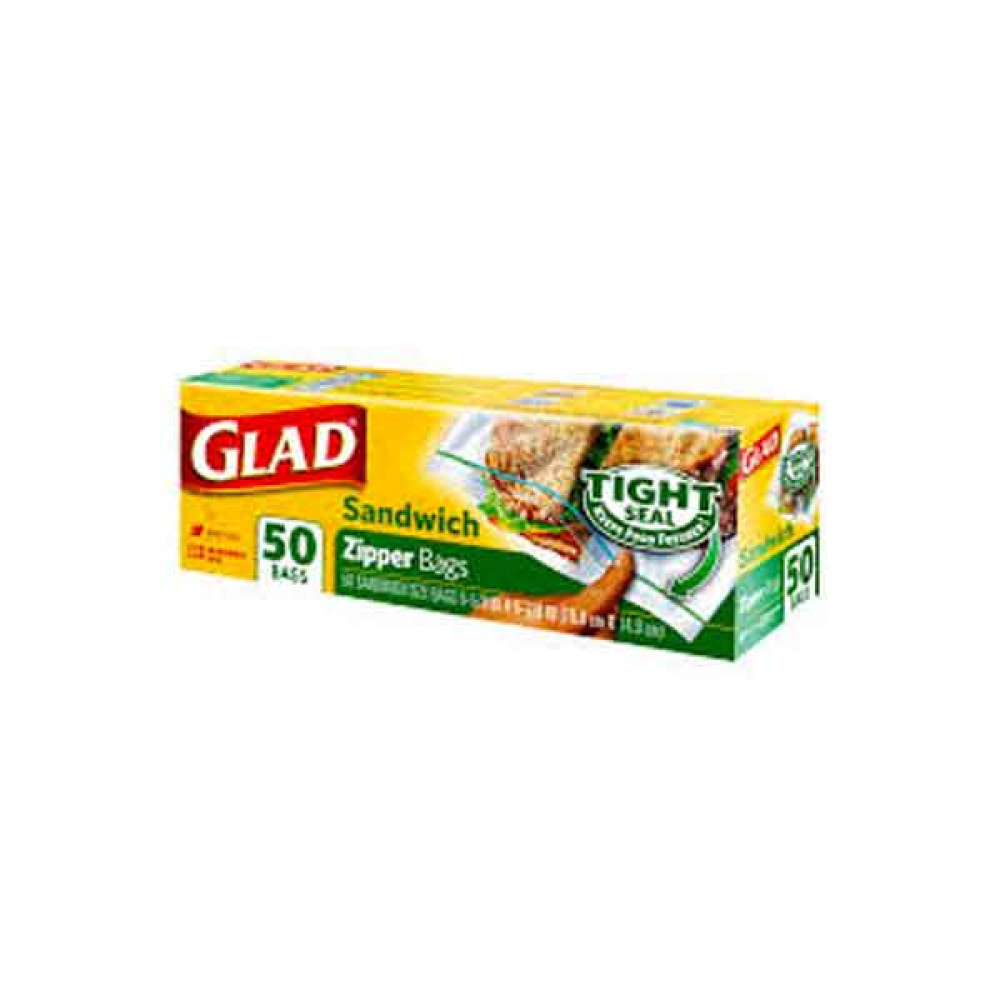 GLAD SANDWICH ZIPPER BAGS 50S 