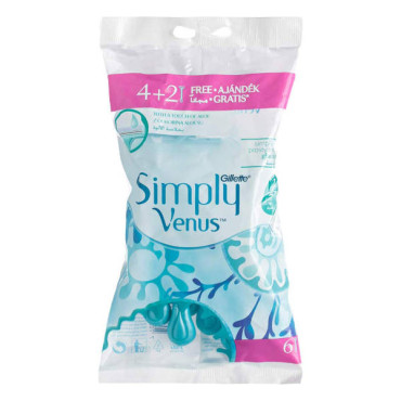GILLETTE SIMPLY VENUS 2 DISPOSABLE RAZORS 4 + 2 FREE 