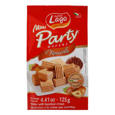 LAGO MINI PARTY WAFERS HAZELNUT CREAM 125GM 