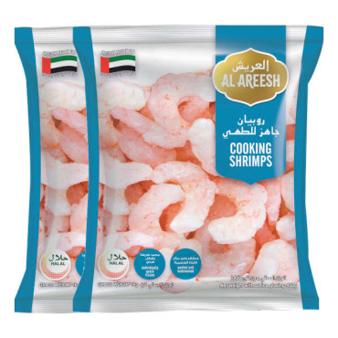 AL AREESH FROZEN COOKING SHRIMPS 2 X 500GM 